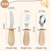 Silikon-Kurzgriff aus Edelstahl 316 für Kinder, 3-teiliges Set mit Messer, Gabel und Löffel für Säuglinge, tragbares Esslöffelset für Mutter und Kind_voghion.com
