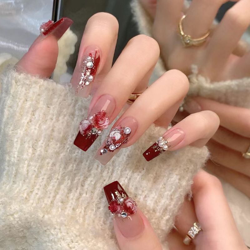 Nuovo Ins Advanced Pure Desire Wind Finito Indossando Rosa Nail Patch A66_voghion.com