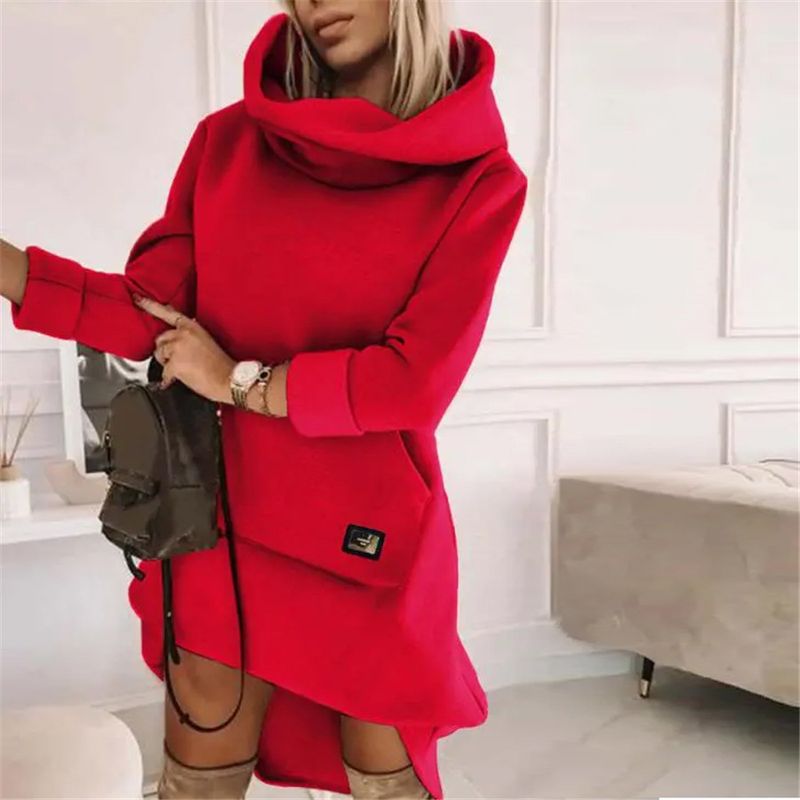 Damen Sweatshirt mit Kapuze, Tasche, langen Ärmeln, lockerer Freizeitlook_voghion.com