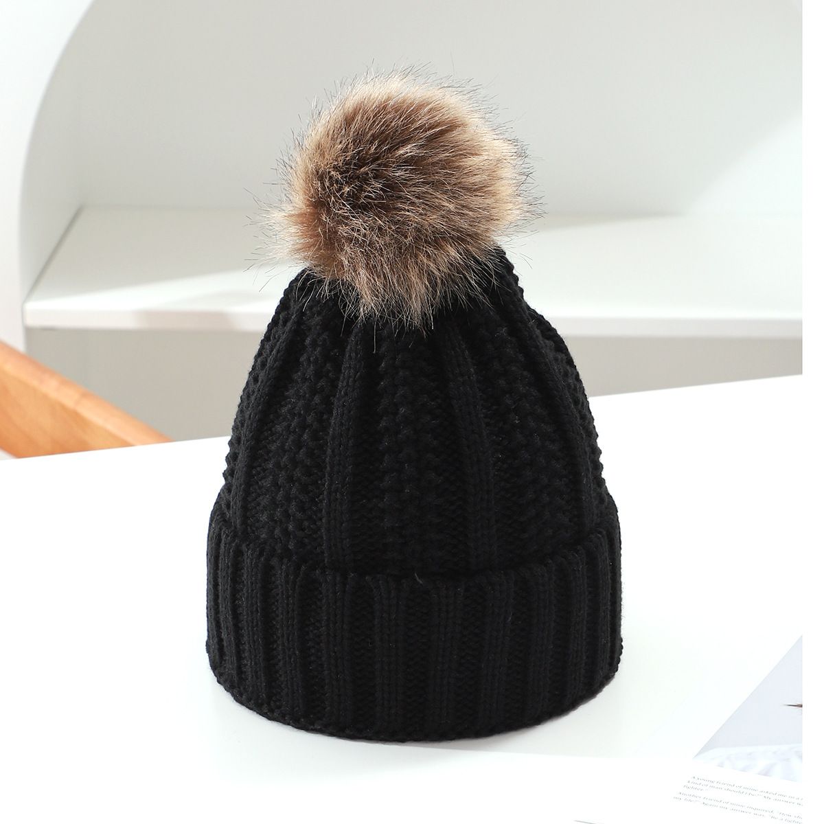 Cappello da donna all'ingrosso in stile coreano, lavorato a maglia in lana, caldo e versatile, con viso sottile, più velluto spesso_voghion.com