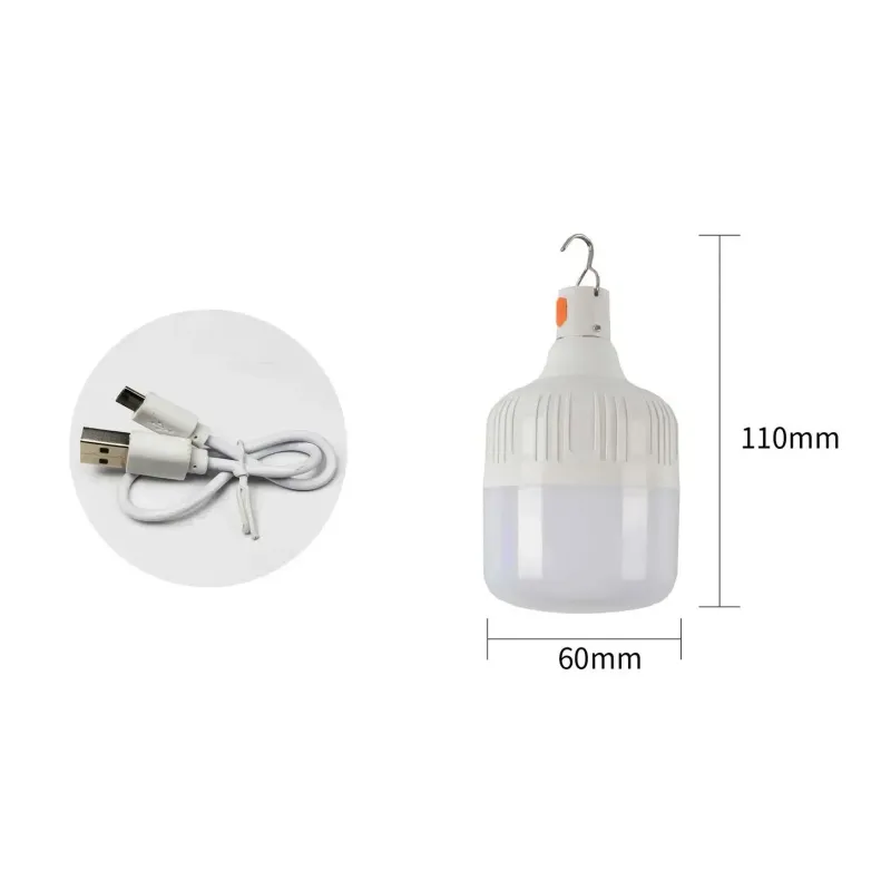 60W Emergency Light Outdoor Camping Supplies Edc Outdoor USB Rechargeable LED Light Bulb Lantern Hiking Sports Entertainment_voghion.com