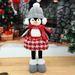 Adjustable Christmas Penguin Plush Toy - Festive Red & Gray Hat Decor For Home, Office, And Holiday Displays_voghion.com