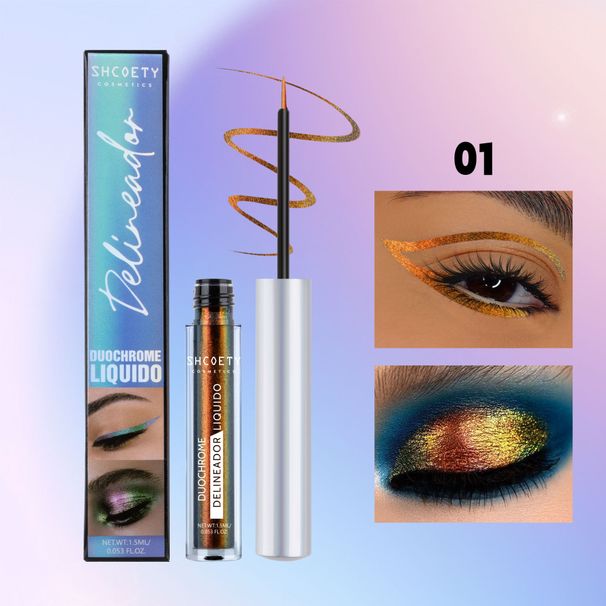 Lidschatten & Liner-Kombination Optischer Chamäleon-Eyeliner Flüssiges Licht Verändernde Fantasiefarbe Bühnenkleidung Einfach zu färbender Eyeliner Flüssiger Lidschatten_voghion.com
