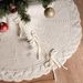 Red Knitted Apron Christmas Tree Skirt Decoration Ornament_voghion.com