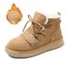 New pile and thick student warm ankle boots trend thick soles and elevating cotton shoes_voghion.com