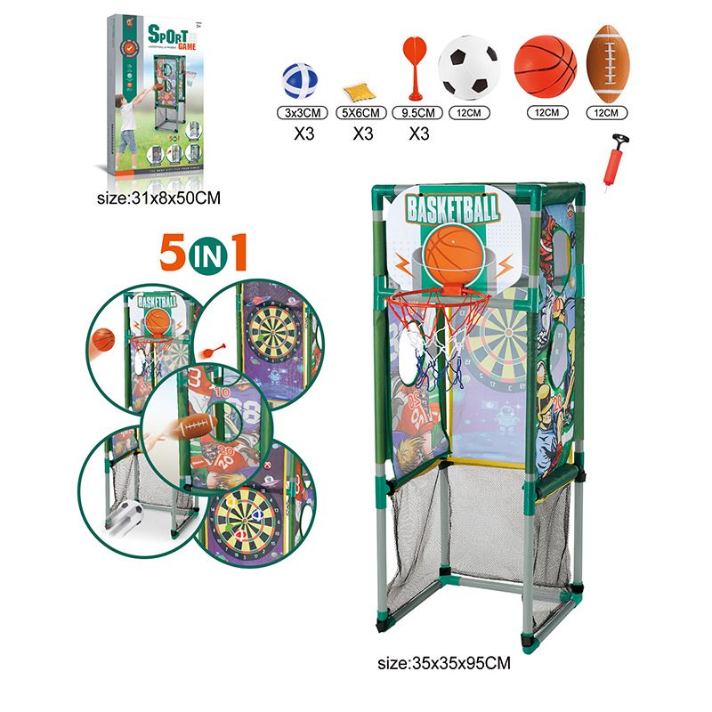 Futebol Rugby Alvo Arremesso Saco de Areia Arremesso Cinco em Um Suporte de Basquete Multifuncional Brinquedos Esportivos ao Ar Livre_voghion.com