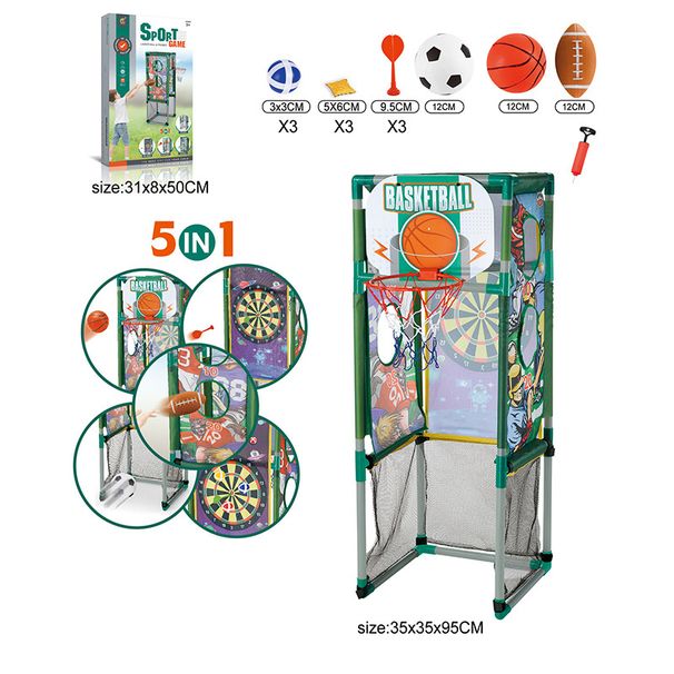 Futebol Rugby Alvo Arremesso Saco de Areia Arremesso Cinco em Um Suporte de Basquete Multifuncional Brinquedos Esportivos ao Ar Livre_voghion.com