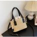 Korean INS Straw Woven Handbag Summer New Casual Vacation Women's Basket Shoulder Color-Block Crossbody Bag_voghion.com
