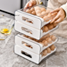 2-Layer Stackable Refrigerator Egg Organizer Clear Plastic Egg Holder Drawer Type Storage Box For Kitchen Organization_voghion.com