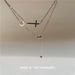 Collana alla moda personalizzata a doppio strato con croce piccola per la vita con catenina di lusso fredda e leggera, nuova e unica_voghion.com