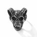 Anelli in acciaio al titanio, gioielli all'ingrosso, anello da uomo in acciaio inossidabile con testa di pecora Satana punk, teschio_voghion.com