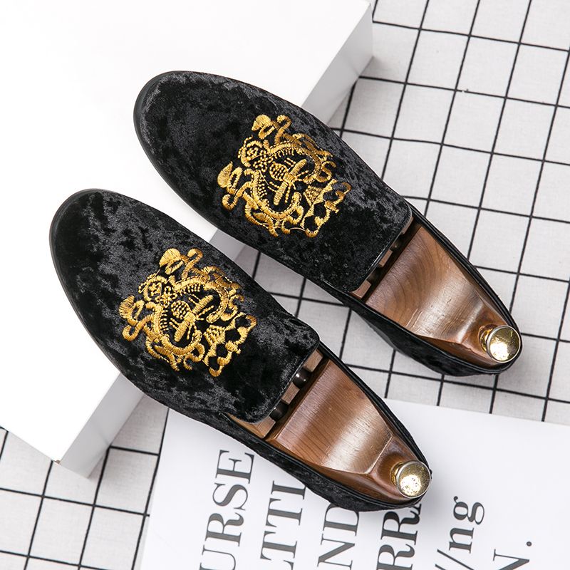 Men Formal Shoes Fashion Business Office Flat Slip-on Leather Moccasins Soft Leisure_voghion.com