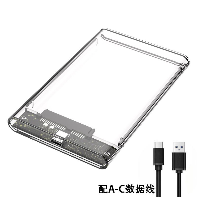 Caja transparente Caddy HDD Enclosure 2.5 SSD SATA a USB 3.0 Type-C 3.1 Adaptador Caja de disco duro externo_voghion.com