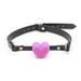 Sex Products Pink Heart Shaped Silicone Gag Black Leather Love Bondage Props Toy_voghion.com