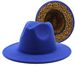 New thickened men's and women's top two tone jazz hats, large brimmed double-sided woolen leopard print inner felt hats_voghion.com