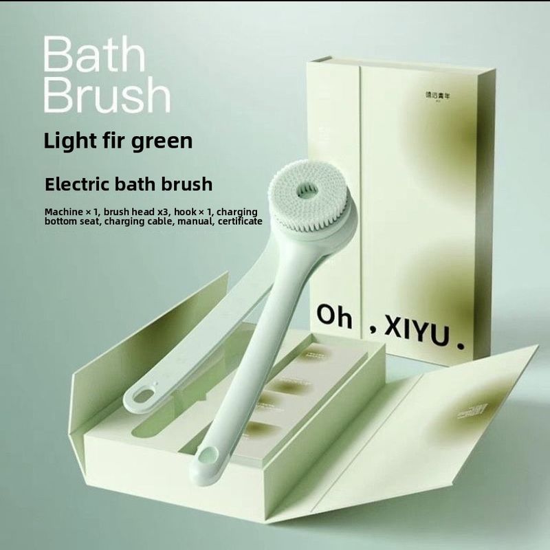 Pichi Fully Automatic Youth Electric Bath Brush Bathing Artifact Lazy Person Scrubbing Long Handle Self-Massage_voghion.com