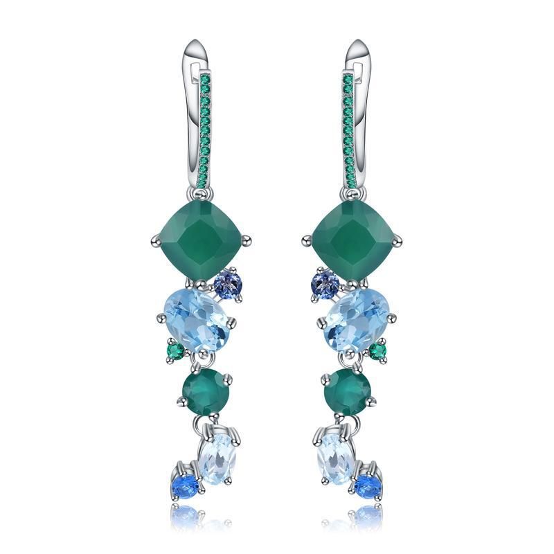 Designer Banquet Luxe Edelsteen Ketting Unieke Sieraden S925 Sterling Zilver Natuurlijke Gekleurde Edelsteen Ketting Hanger_voghion.com