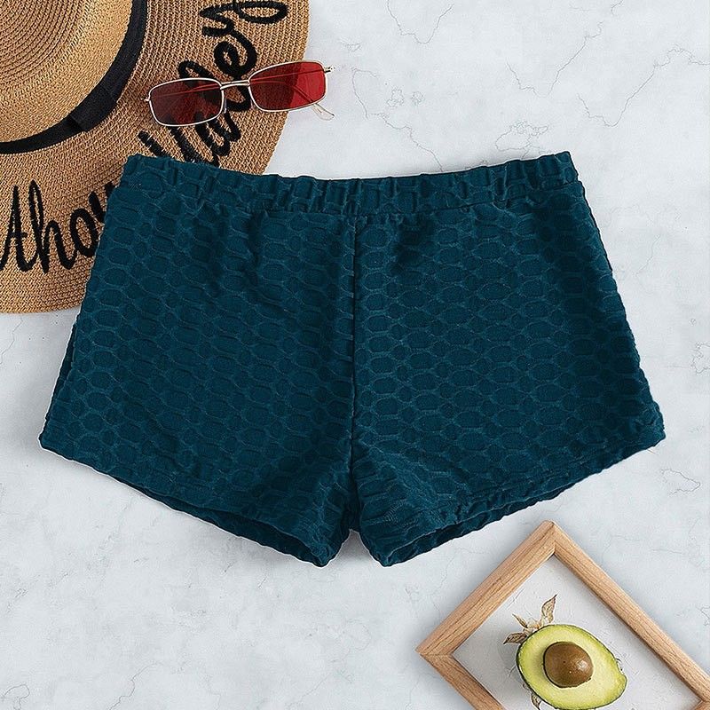 Women's Clothing New Spot Women's Four Corner Swimming Shorts Women's New Solid Color Casual Boxer Bikini Swimming Trunks_voghion.com