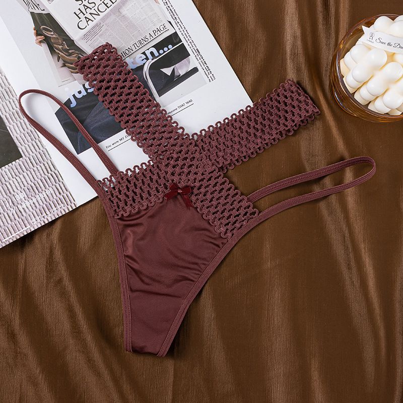 Abbigliamento da donna Pizzo sexy perizoma trasparente cinturino sottile slip tentazione calda pantaloni sexy a vita bassa da donna_voghion.com