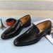 Herrenmode Halbschuhe Penny Schuhe Herren Zehenschicht Rindsleder Slip-On Casual Lederschuhe_voghion.com