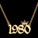 Qianbihe Donne Maglione Catena Anno 1980-1999 Acciaio Inossidabile Numero Significativo Collana Gioielli Regali-Argento 1981_voghion.com