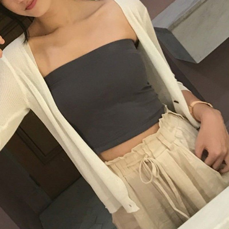 Women's Intimates Sexy Slimming Strapless Anti Exposure Bottoming Tube Top Short Chest Wrap Small Vest Female Inner Top_voghion.com