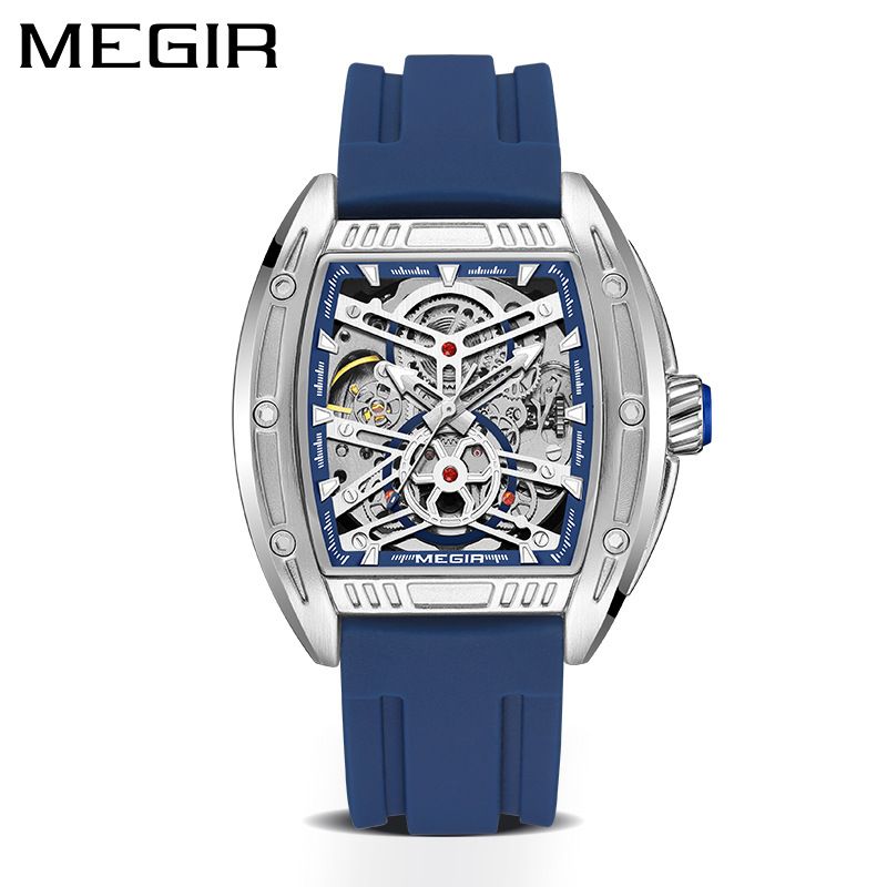 MEGIR men's sports mechanical movement watch silicone strap cross-border hot model luminous waterproof multi-function _voghion.com