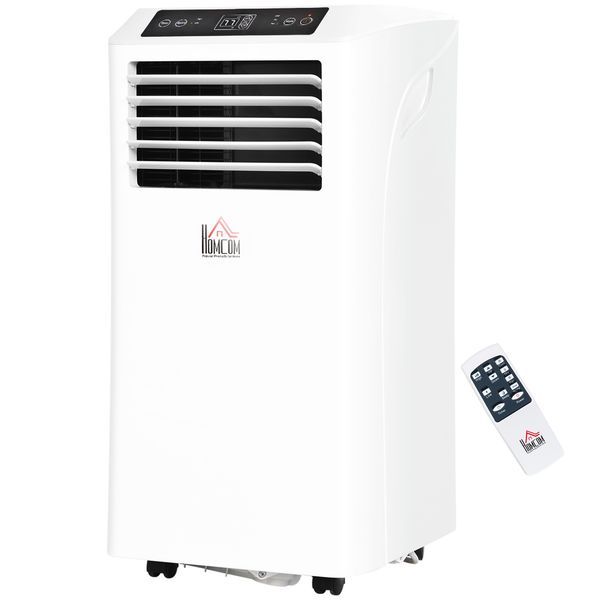 HOMCOM 8000 BTU Portable Air Conditioner, Built-in Cool, Dehumidifier, Fan Modes, With Remote Controller, LED Display, White_voghion.com