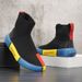 Meias de cano alto para homens 2023 outono novo tênis de malha respirável da moda com sola grossa combinando com a cor dos sapatos da moda_voghion.com