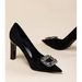 Elegante, professionelle schwarze High Heels für Damen, neue spitze Zehenpartie, Strasssteine, High-End, Pendlerarbeit, klobiger Absatz_voghion.com
