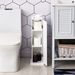 HOMCOM Toilet Paper Storage Cabinet 26' Narrow Bathroom Organizer Floor Standing White_voghion.com