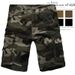 Loose Multi-Pocket Cargo Shorts Five-Point European Camouflage Mid-Length Plus Size Pants_voghion.com
