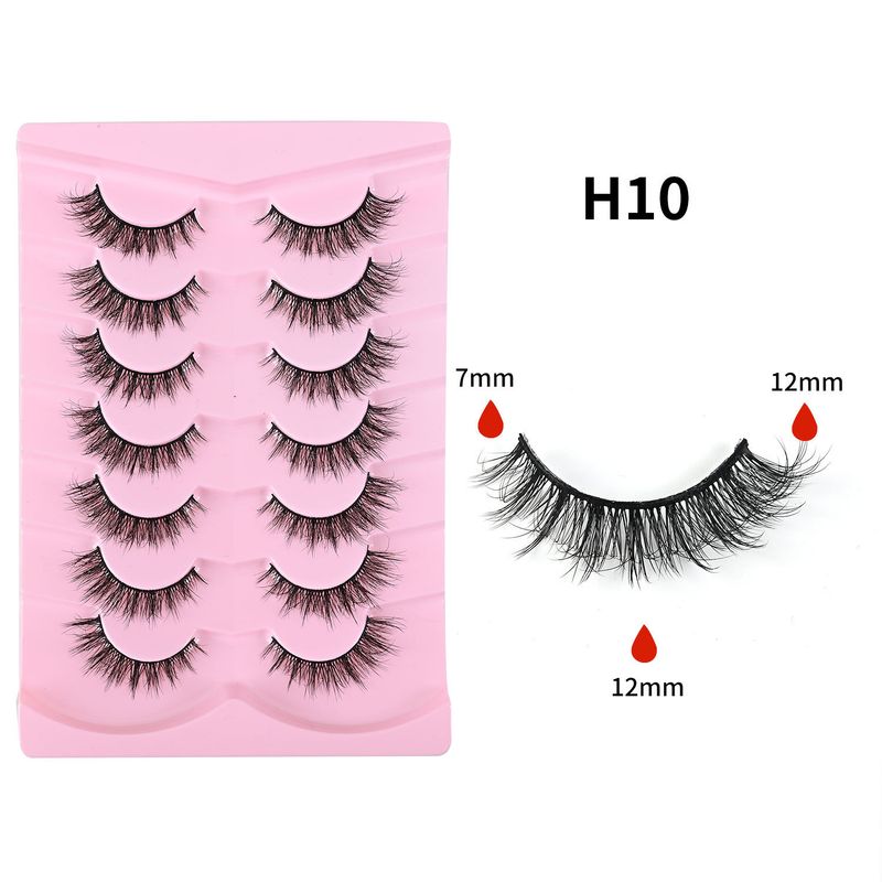 Schönheit & Gesundheit Sieben Paar dicke 5D-Falsche Wimpern, natürliche, unordentliche Wimpern, leicht, keine Belastung, selbstverpflanzende falsche Wimpern_voghion.com