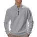 Men's Fleece-Lined Quarter-Zip Pullover Sweatshirt – Warm & Stylish Casual Winter Wear (S-XXXL, Solid Colors)_voghion.com