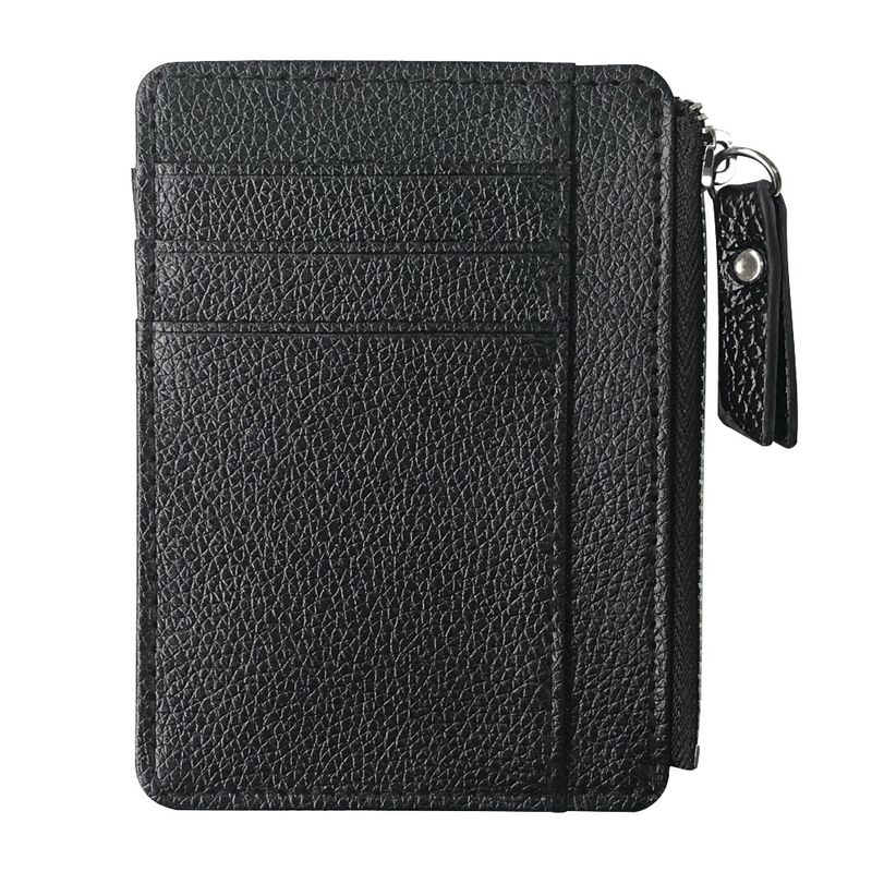 Kjiuyou Men Leather Credit Card Cash Holder Case Zipper Slim Wallet Coin Purse_voghion.com