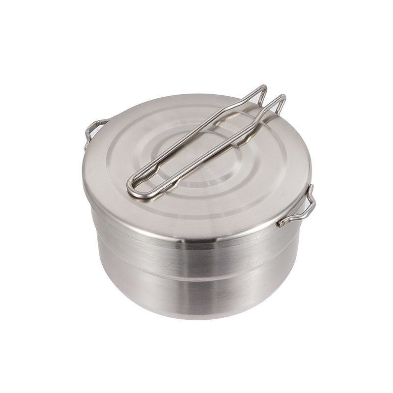 Set di pentole da campeggio in acciaio inossidabile 304 - Pentola da cucina portatile per esterni con manico pieghevole per picnic ed escursioni_voghion.com