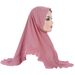 Malais femmes grande fille cristal lin à volants bord coiffure chapeau foulard H322_voghion.com