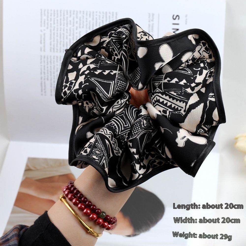 Fascia per capelli con fiocco in raso floreale, taglia grande, annodata in stile fata di alta qualità, accessorio per capelli alla moda_voghion.com