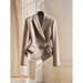 Women's Clothing beautiful autumn style unique and beautiful temperament lady short coffee color suit jacket_voghion.com
