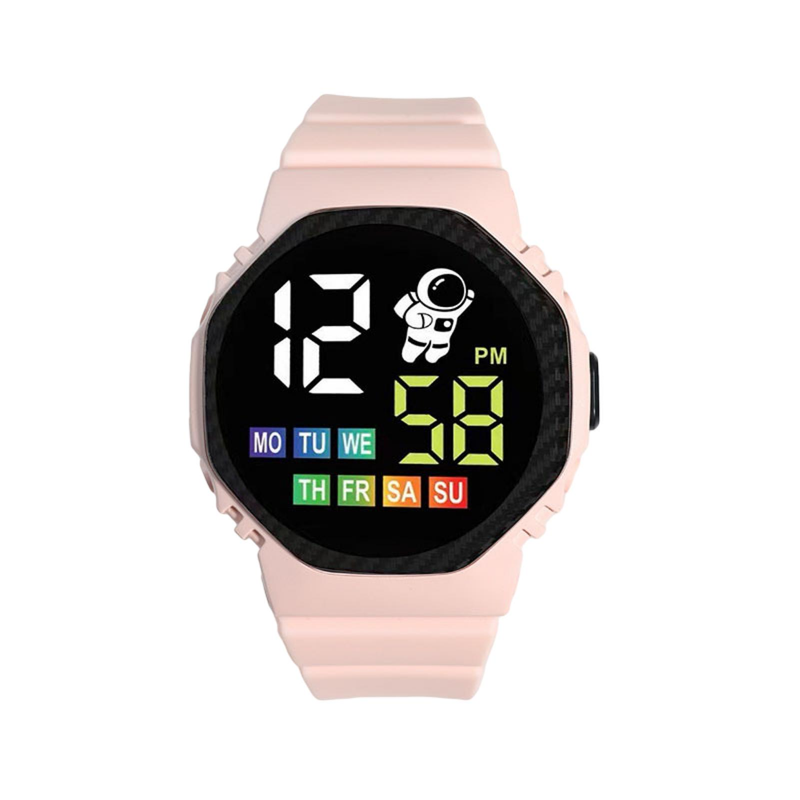 Xinweiqing Electronic Adjustable Button Control Polygonal Dial Date Display LED Astronaut Large Screen Digital Watch_voghion.com