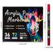Dual-Tip Acrylic Paint Markers Set - Soft Brush & Fine Tip, Quick-Drying, Vibrant Colors For Artists, Students, Doodling & Crafting_voghion.com
