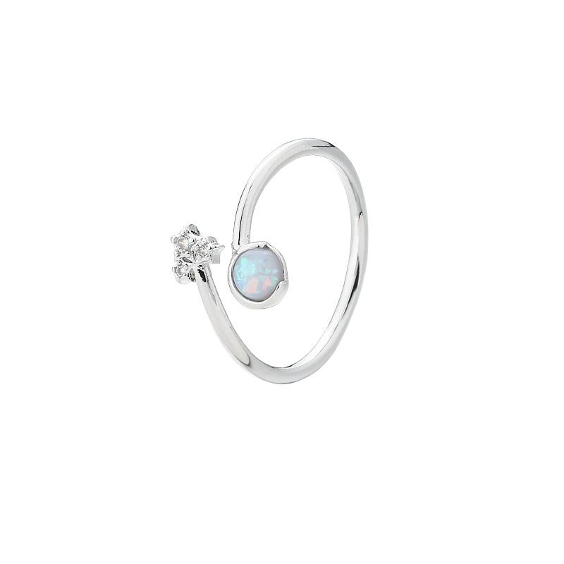 Stempel VENUS Sier Kleur Opaal Ster Ring voor Vrouwen Meisje Gift Maan Sieraden Dropshipping Groothandel_voghion.com