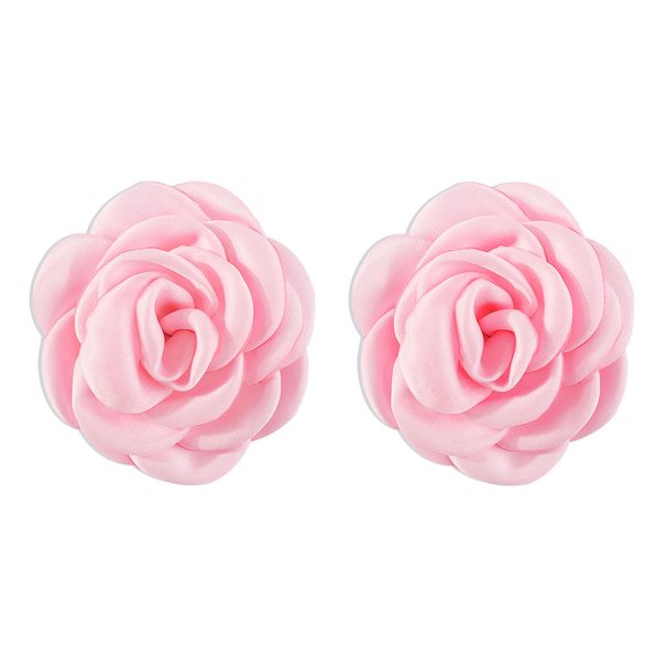 E11632 Moodsad Macaron Rose elegantsed ja armsad kameelia kangast kõrvarõngad_voghion.com