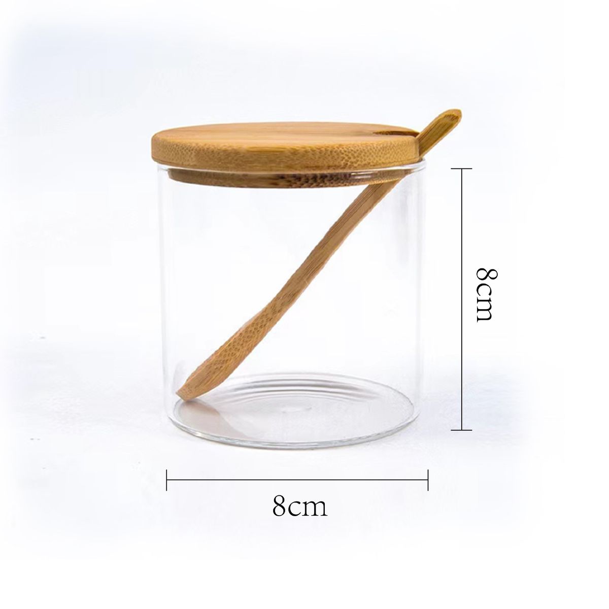 Szklane pojemniki na przyprawy z pokrywkami i łyżkami pomiarowymi - 6-częściowy zestaw do przechowywania w kuchni, przeznaczony do żywności, soli, cukru i przypraw_voghion.com