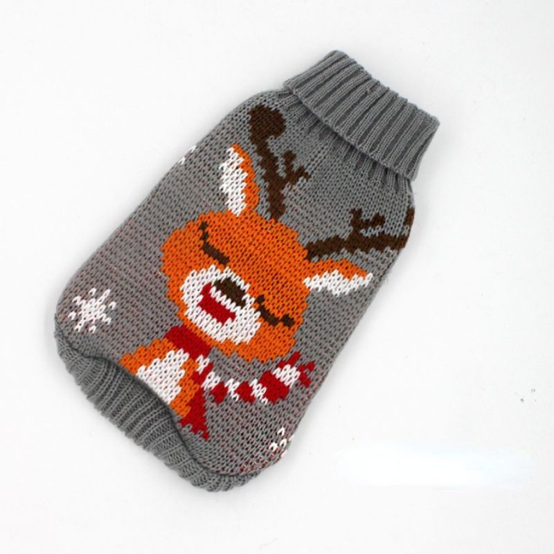 Festive Reindeer Print Knitted Sweater For Small And Medium Dogs - Perfect Christmas Pet Apparel_voghion.com