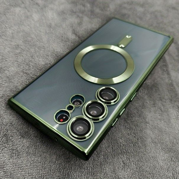 Luxury Clear Transparent Silicone Case with Magnetic Wireless Charging Compatible with Galaxy S23, S22, S21 Ultra, and S23 Ultra Phones_voghion.com