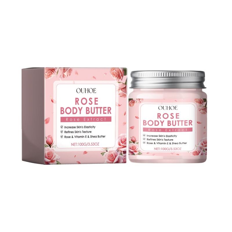 Crema idratante per il corpo alla rosa, riparatrice per pelli ruvide, secche, idratante, rinfrescante e non grassa._voghion.com