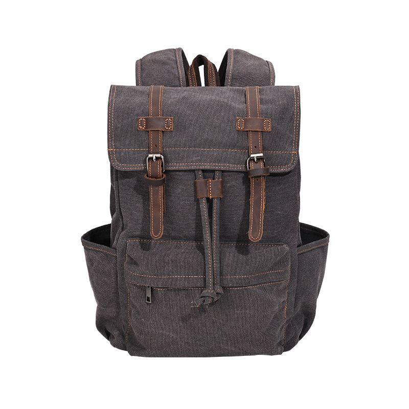 Große Kapazität Reise Satteltasche Braun Leder Herren Rucksack_voghion.com