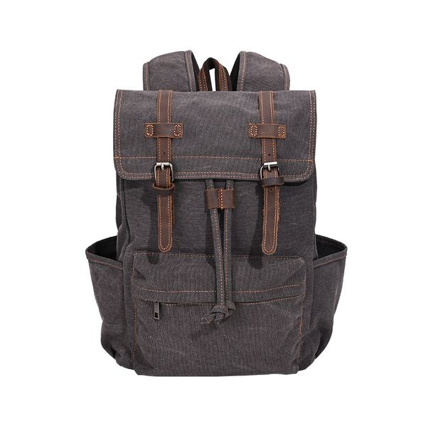 Große Kapazität Reise Satteltasche Braun Leder Herren Rucksack_voghion.com