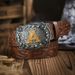 HOT Western Cowboy PU lederen riem - Heren tailleband Stierdecoratie Bloemen gegraveerd voor jeans_voghion.com